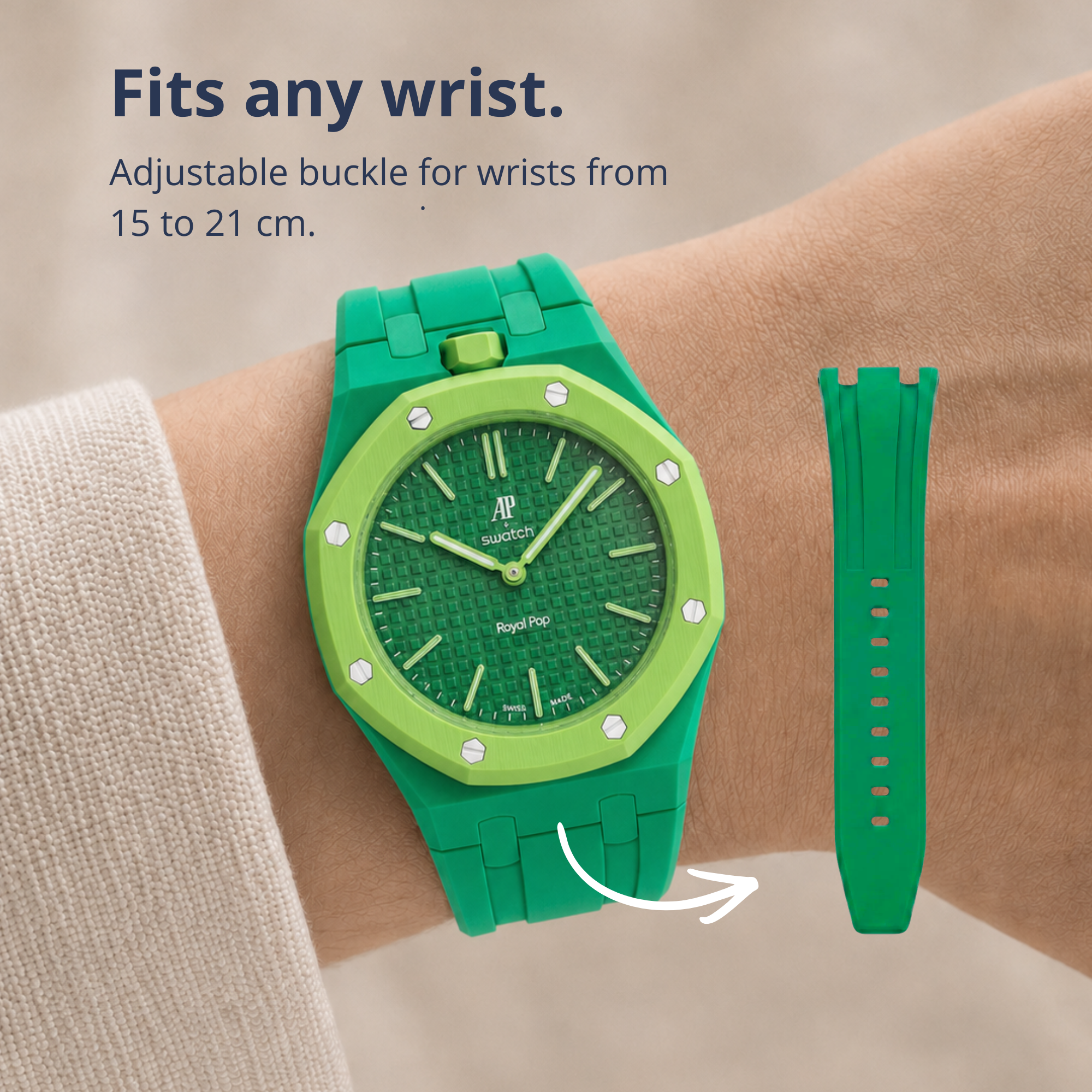 Rubber Strap & Case For AP x Swatch Royal Pop - Green