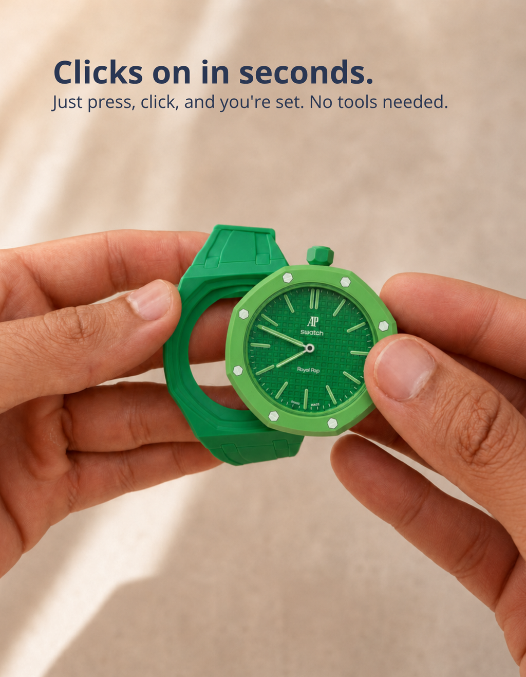 Rubber Strap & Case For AP x Swatch Royal Pop Eight Green - Green