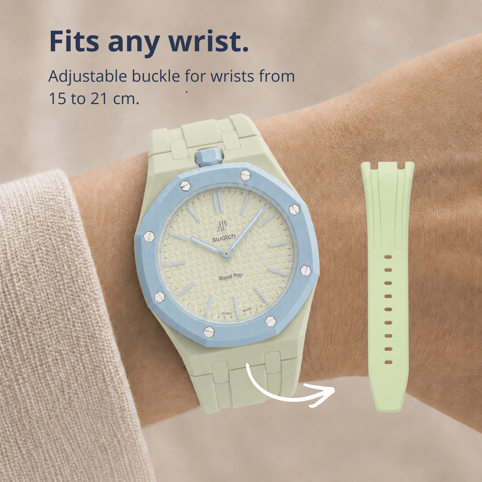 Rubber Strap & Case For AP x Swatch Royal Pop - Mint