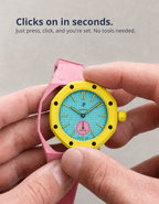Rubber Strap & Case For AP x Swatch Royal Pop Otg Roz - Pink