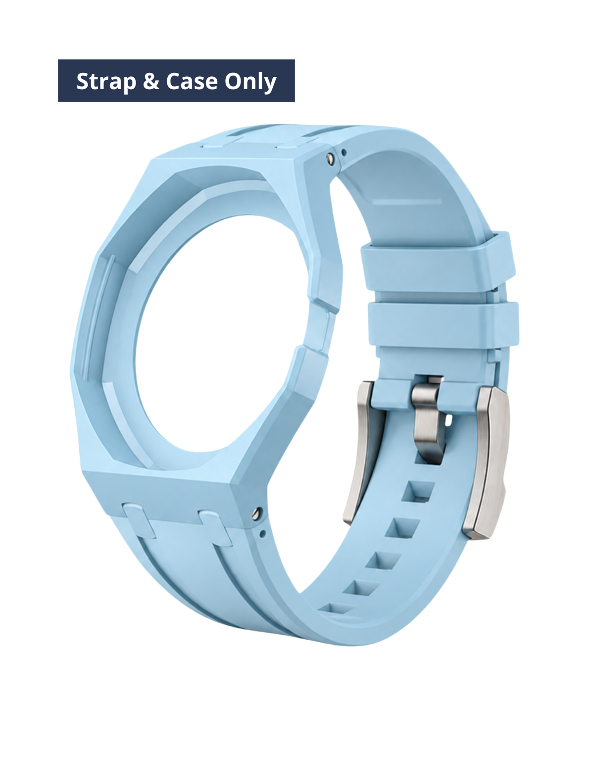 Rubber Strap & Case For AP x Swatch Royal Pop Lan Ba - Light Blue