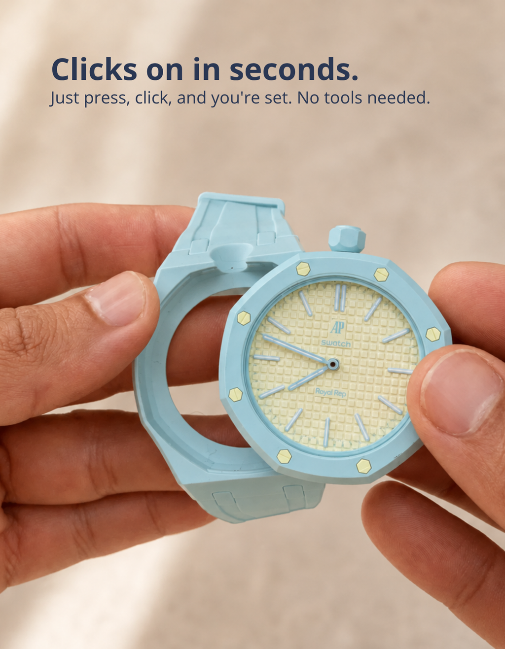 Rubber Strap & Case For AP x Swatch Royal Pop Blaue Acht - Light Blue