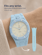 Rubber Strap & Case For AP x Swatch Royal Pop Blaue Acht - Light Blue