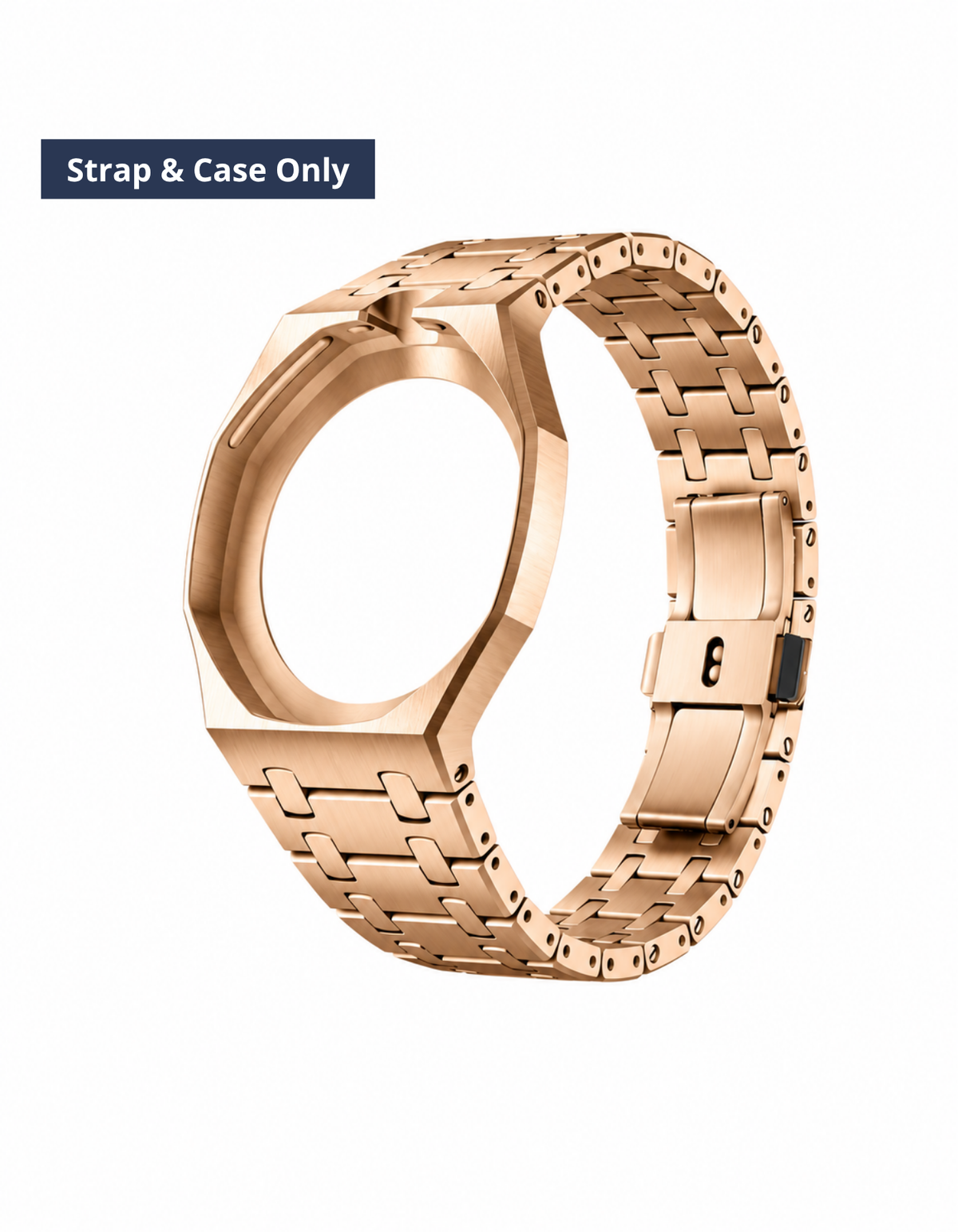 Rose Gold Stainless Steel Strap & Case For AP x Swatch Royal Pop - 12 o'clock