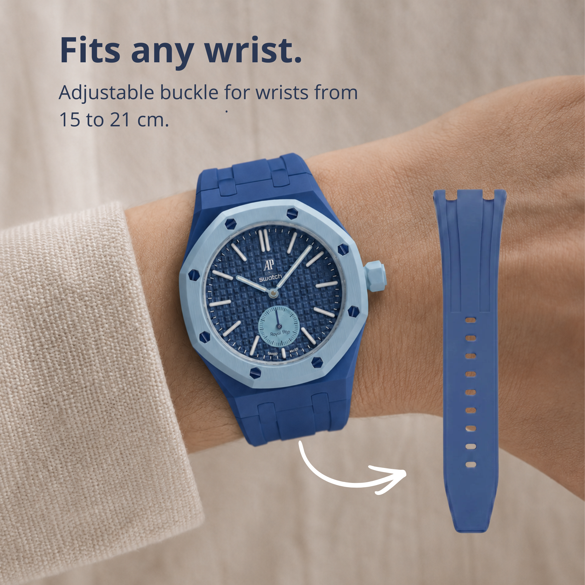 Rubber Strap & Case For AP x Swatch Royal Pop - Blue