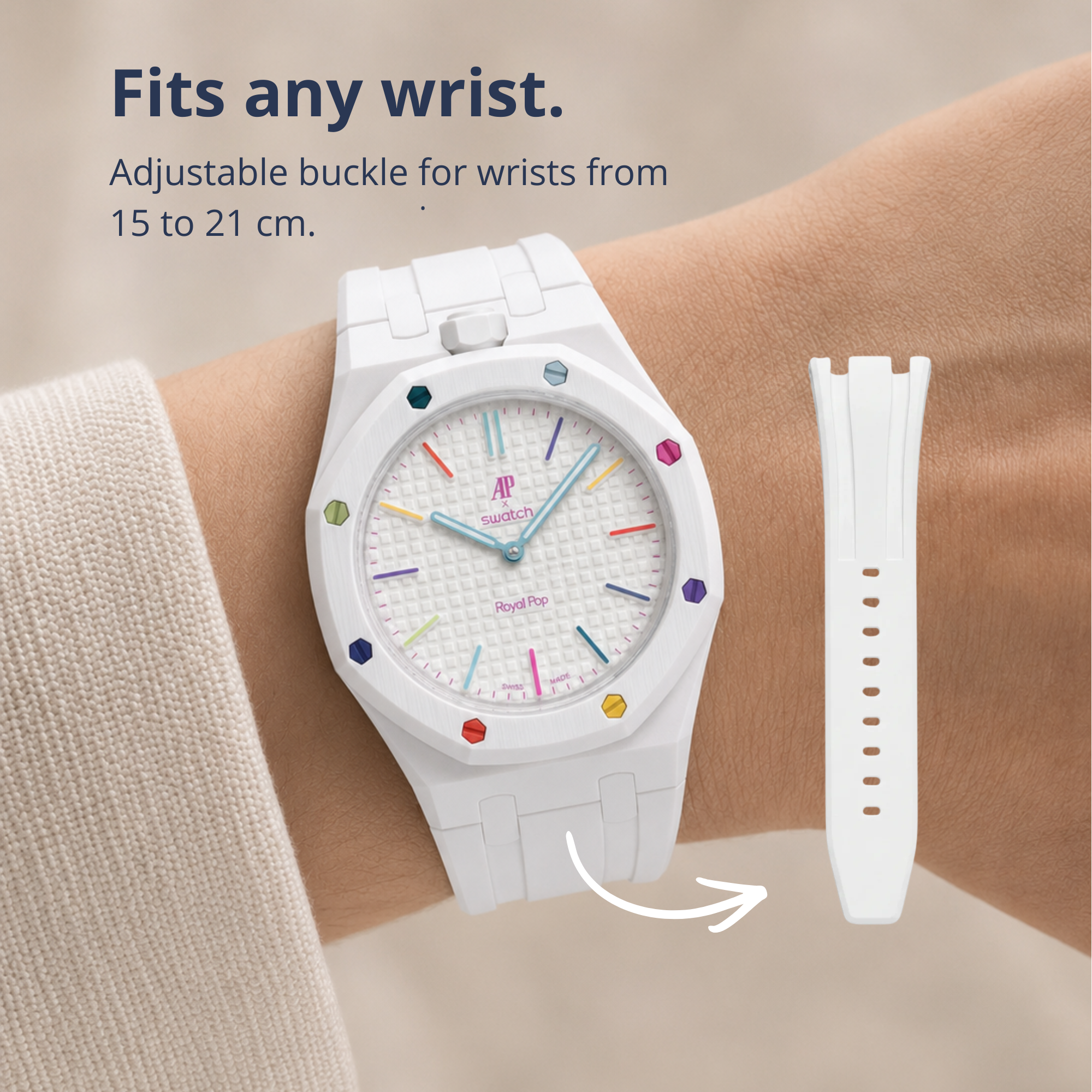 Rubber Strap & Case For AP x Swatch Royal Pop - White