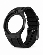 Black Stainless Steel Case + Black FKM Rubber For AP x Swatch Royal Pop - 12 o'clock