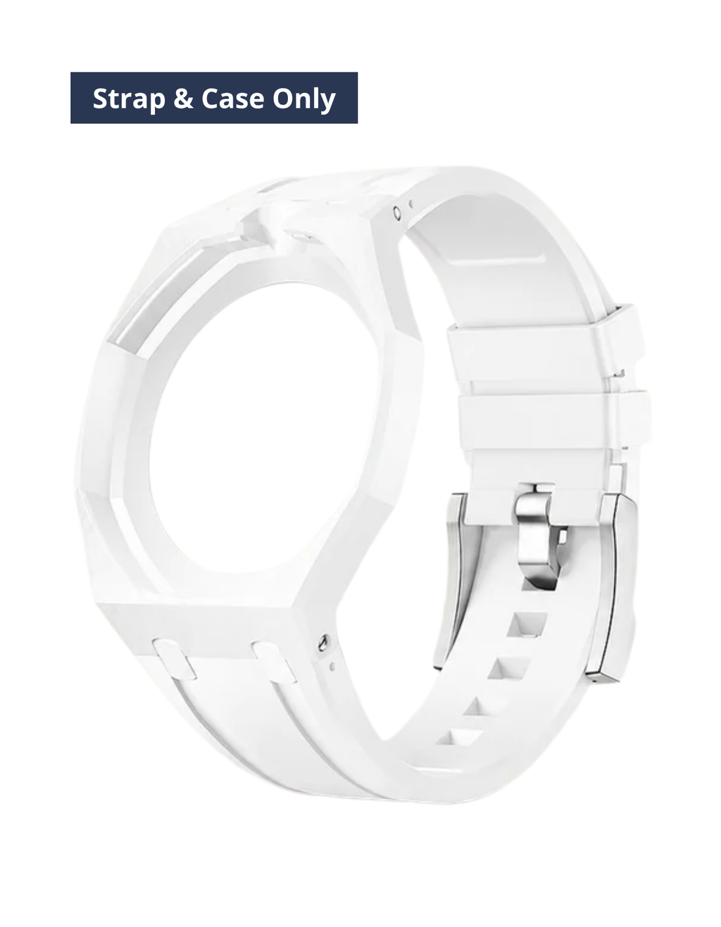 Rubber Strap & Case For AP x Swatch Royal Pop Huit Blanc - White