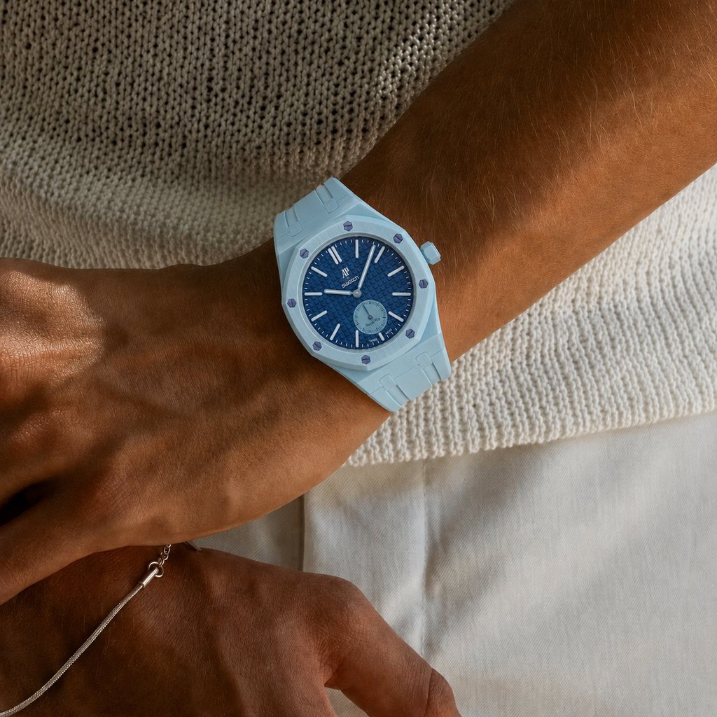 Rubber Strap & Case For AP x Swatch Royal Pop - Light Blue