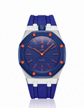 Stainless Steel Case + Navy FKM Rubber For AP x Swatch Royal Pop - 12 o'clock