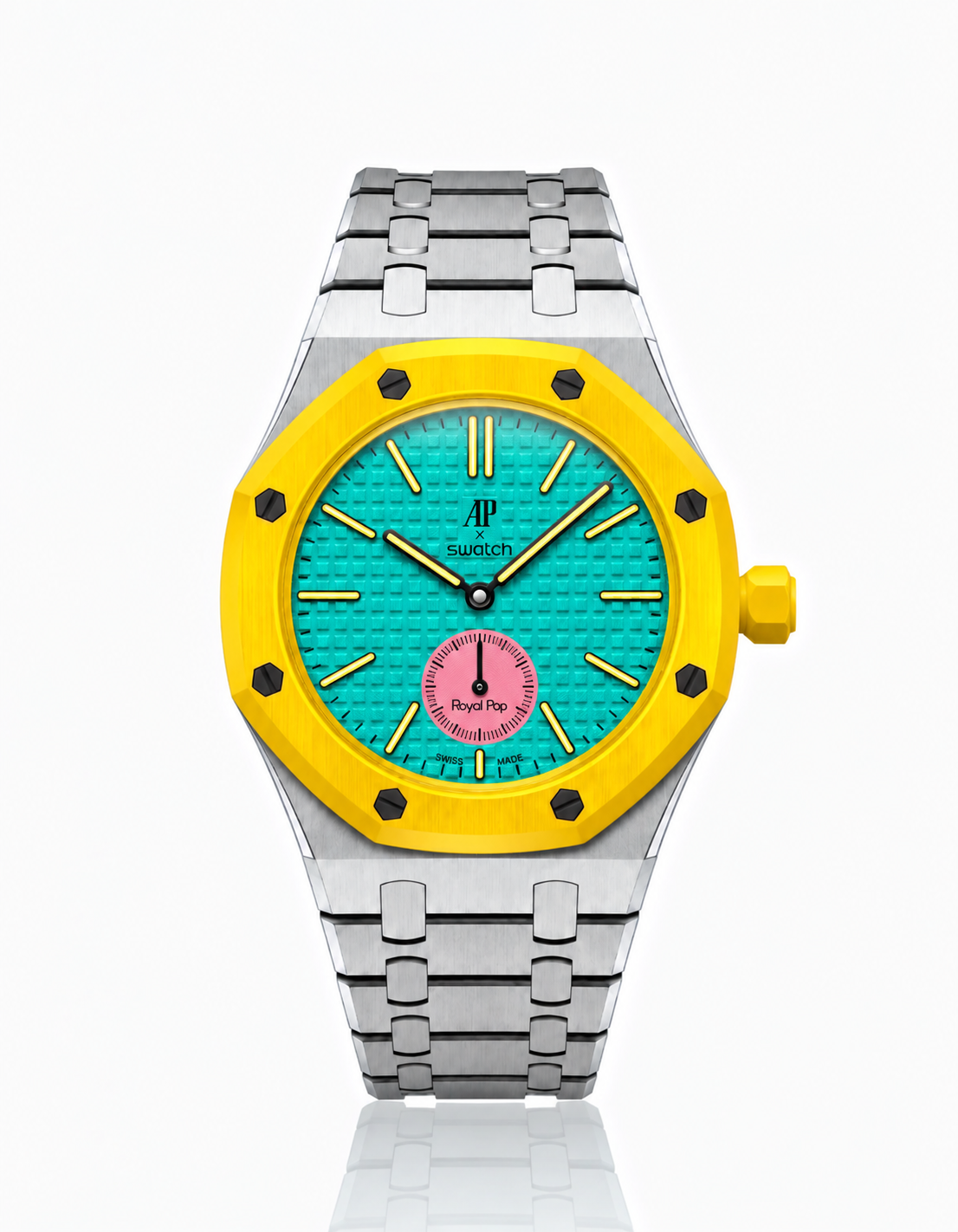 Stainless Steel Strap & Case For AP x Swatch Royal Pop - 3 o'clock