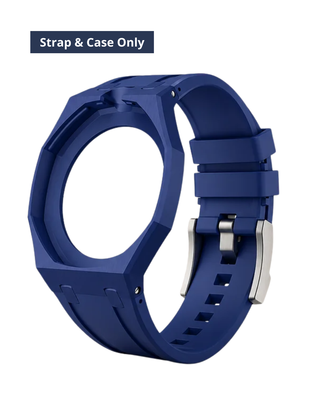 Rubber Strap & Case For AP x Swatch Royal Pop Orenji Hachi - Dark Blue