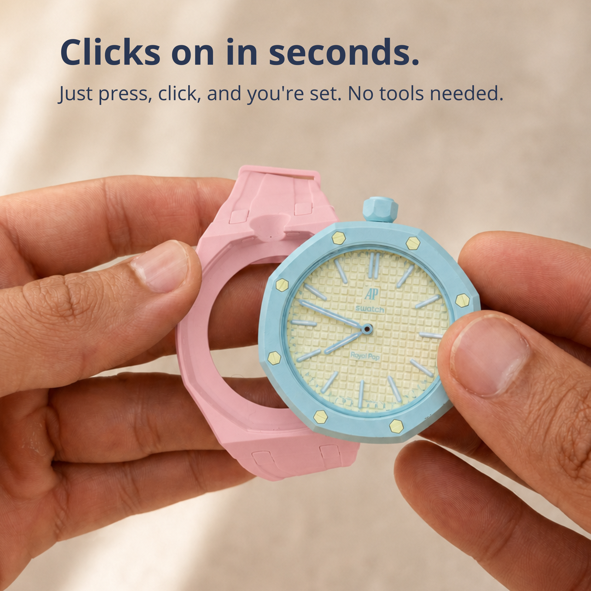 Rubber Strap & Case For AP x Swatch Royal Pop - Pink
