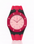 Black Stainless Steel Case + Red FKM Rubber For AP x Swatch Royal Pop - 12 o'clock