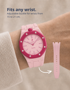 Rubber Strap & Case For AP x Swatch Royal Pop Otto Rosso - Pink