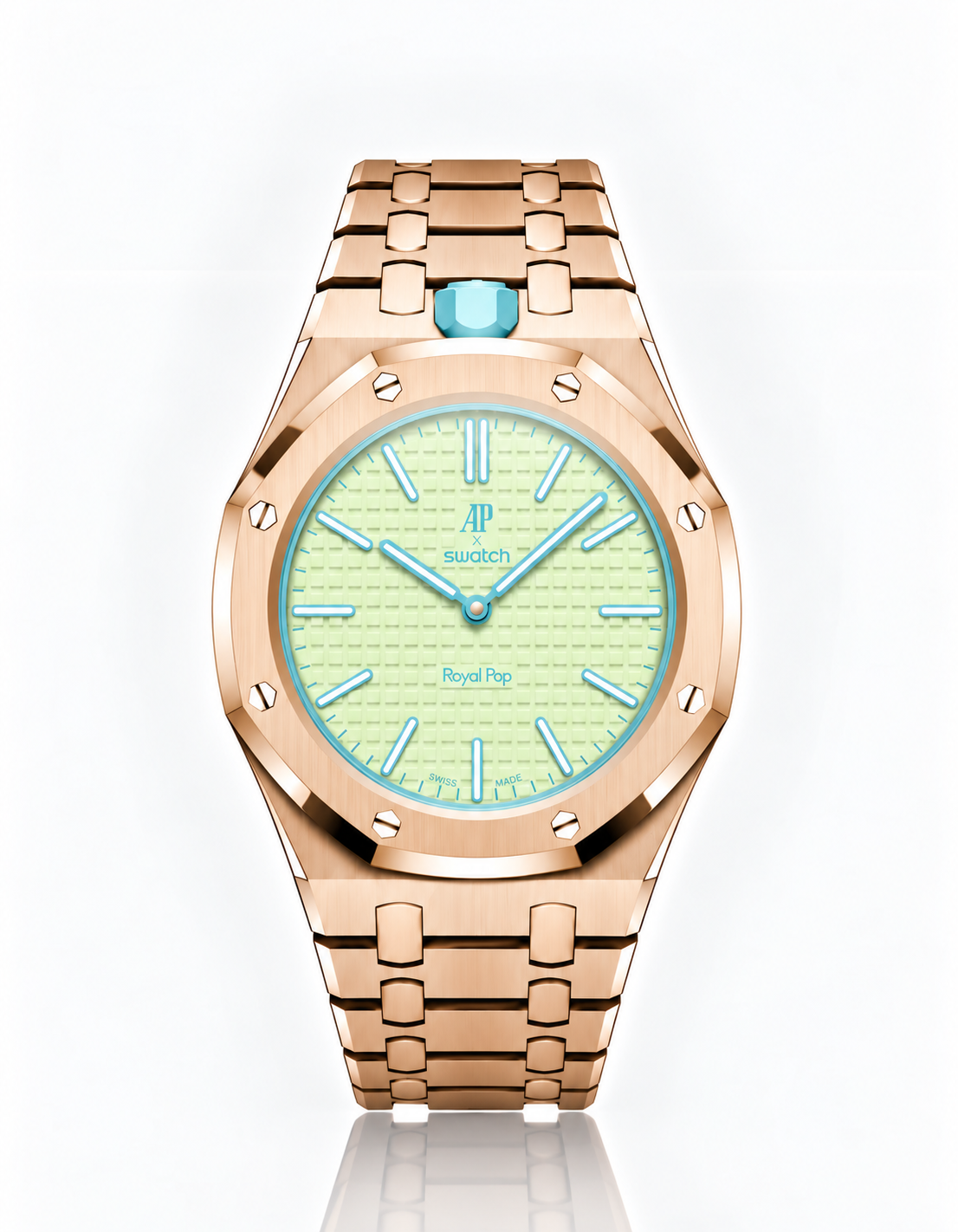 Full Frame Rose Gold Stainless Steel Strap for Royal Pop - 12 o'clock