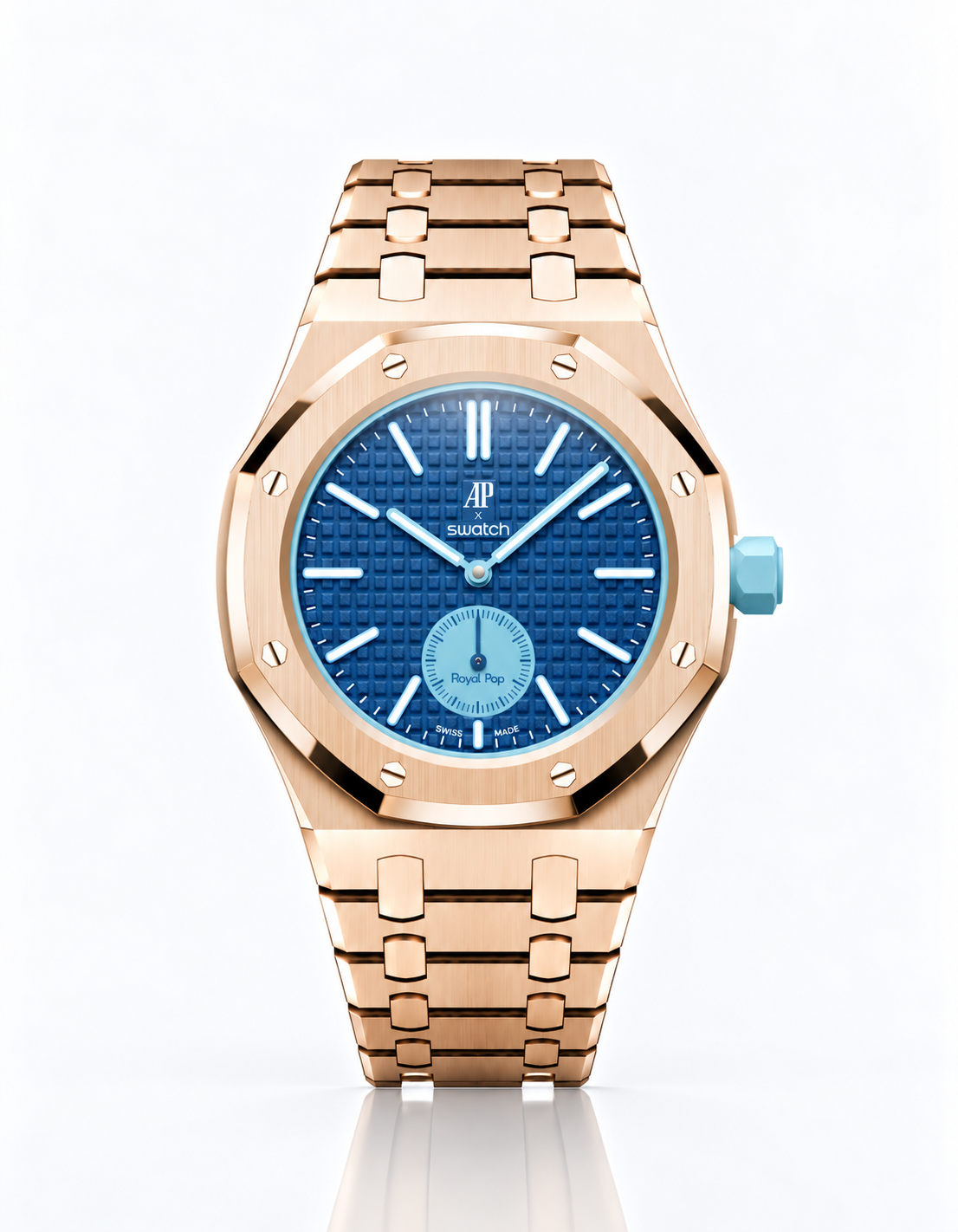 Full Frame Rose Gold Stainless Steel Strap for Royal Pop - 3 o'clock