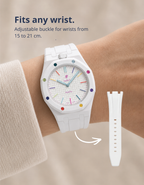 Rubber Strap & Case For AP x Swatch Royal Pop Huit Blanc - White