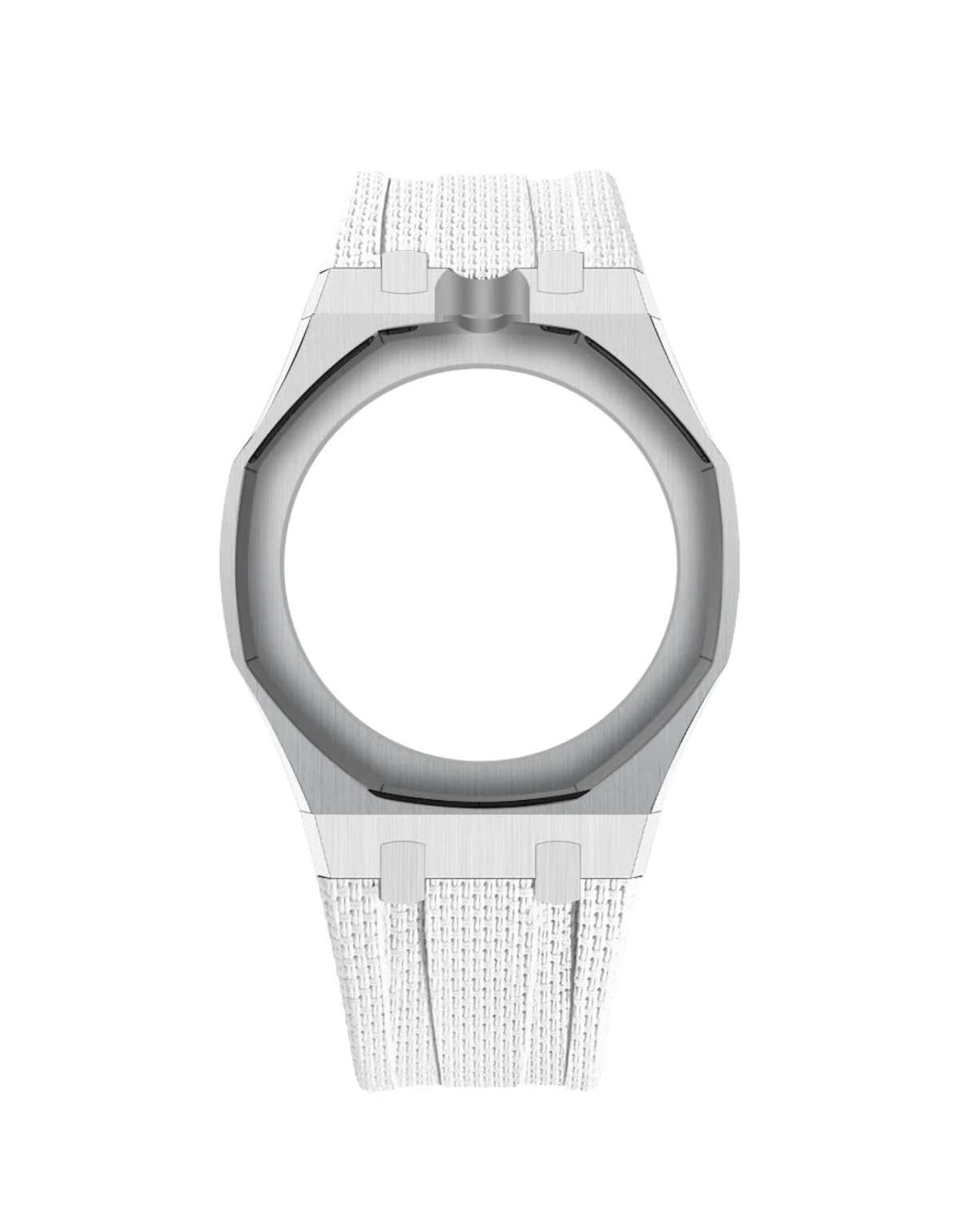 Stainless Steel Case + White FKM Rubber For AP x Swatch Royal Pop - 12 o'clock