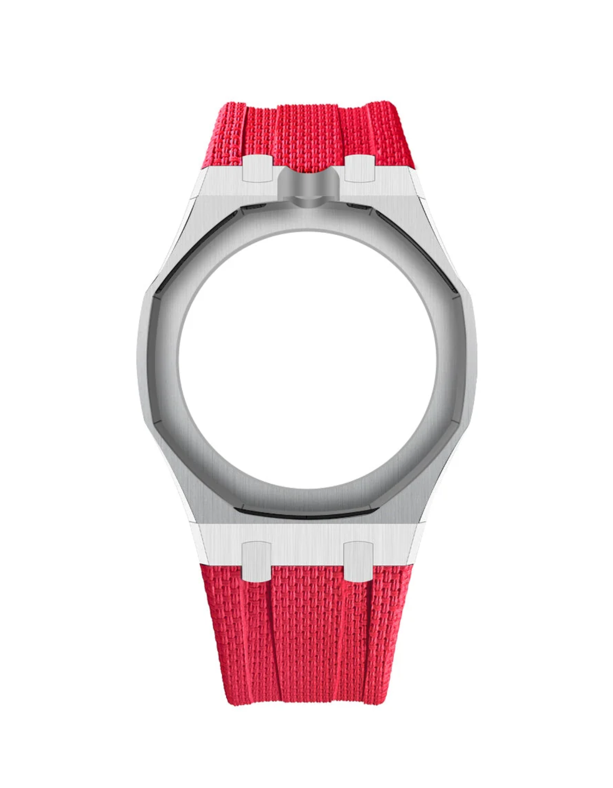 Stainless Steel Case + Red FKM Rubber For AP x Swatch Royal Pop - 12 o'clock
