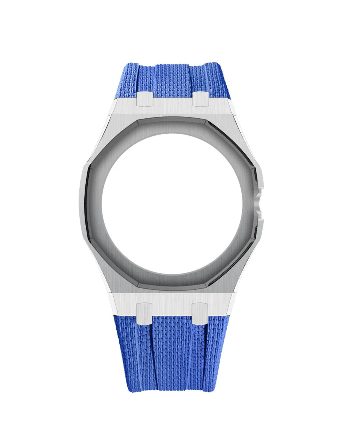 Stainless Steel Case + Blue FKM Rubber For AP x Swatch Royal Pop - 3 o'clock