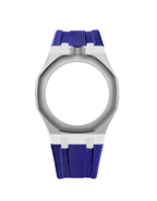 Stainless Steel Case + Navy FKM Rubber For AP x Swatch Royal Pop - 12 o'clock