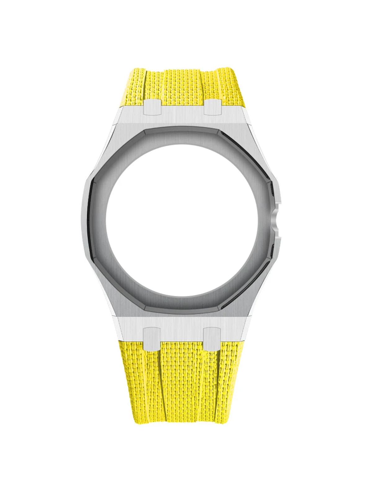 Stainless Steel Case + Yellow FKM Rubber For AP x Swatch Royal Pop - 3 o'clock