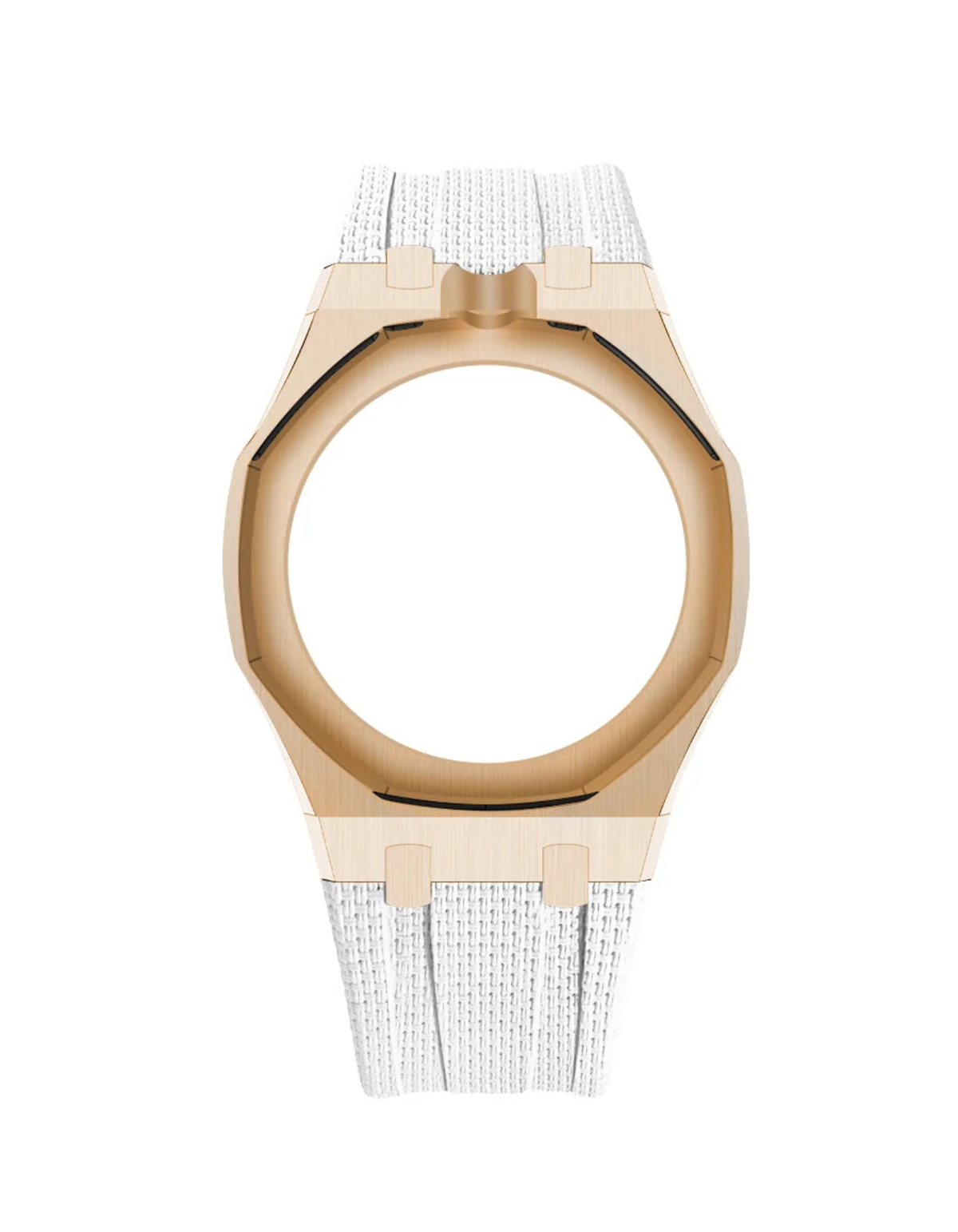 Rose Gold Case + White FKM Rubber For AP x Swatch Royal Pop - 12 o'clock