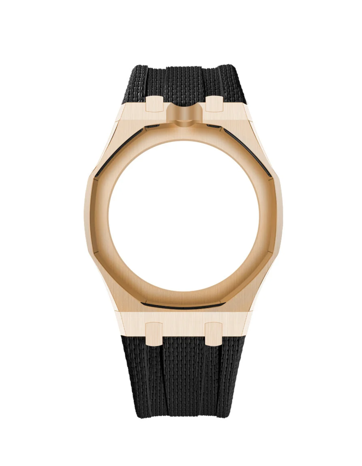 Rose Gold Case + Black FKM Rubber For AP x Swatch Royal Pop - 12 o'clock