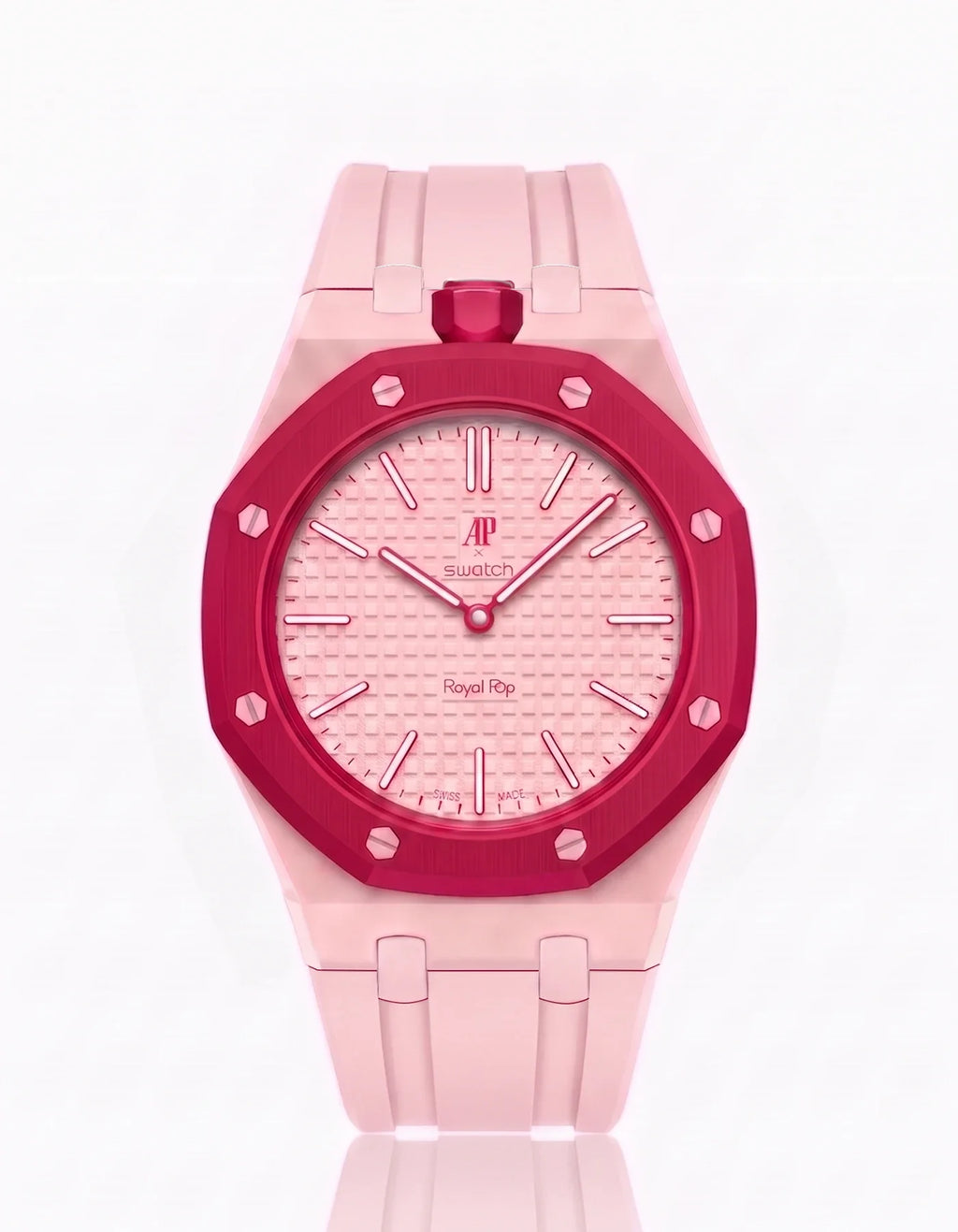 Rubber Strap & Case For AP x Swatch Royal Pop - Pink