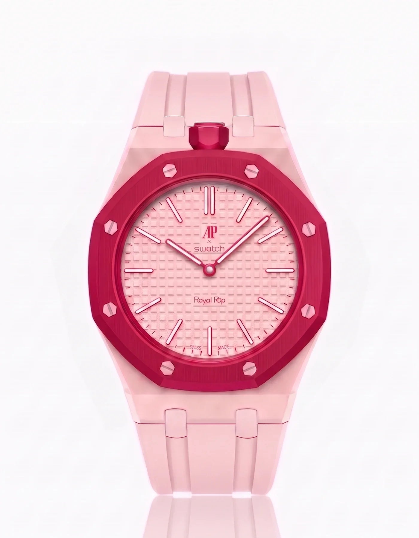 Rubber Strap & Case For AP x Swatch Royal Pop - Pink