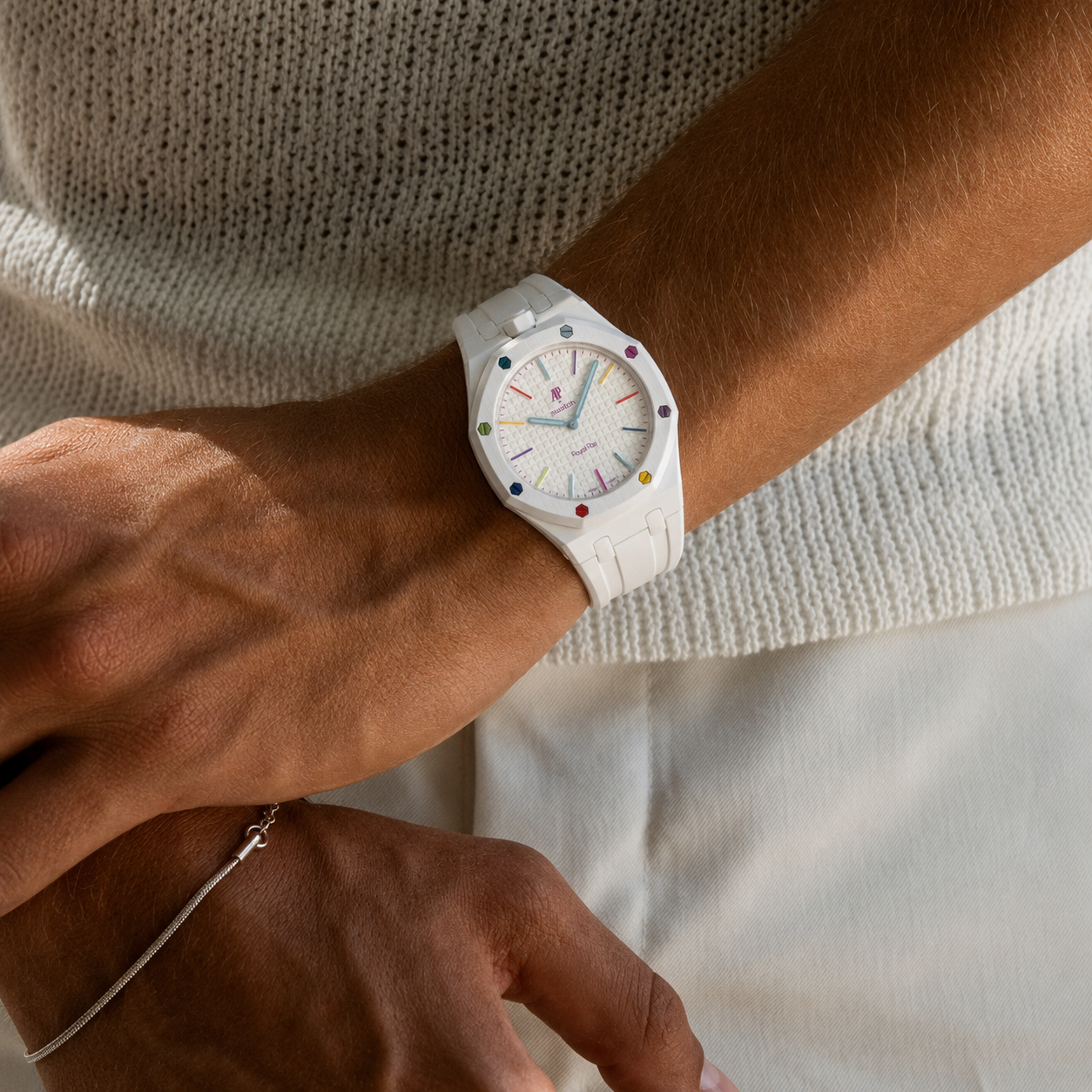 Rubber Strap & Case For AP x Swatch Royal Pop - White