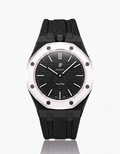 Black Stainless Steel Case + Black FKM Rubber For AP x Swatch Royal Pop - 12 o'clock