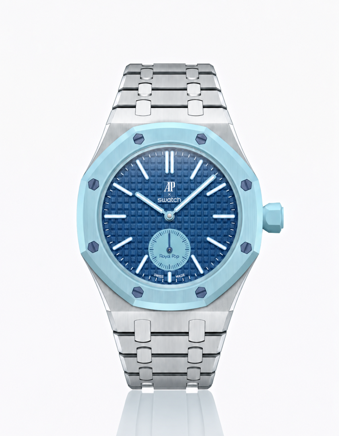 Stainless Steel Strap & Case For AP x Swatch Royal Pop - 3 o'clock