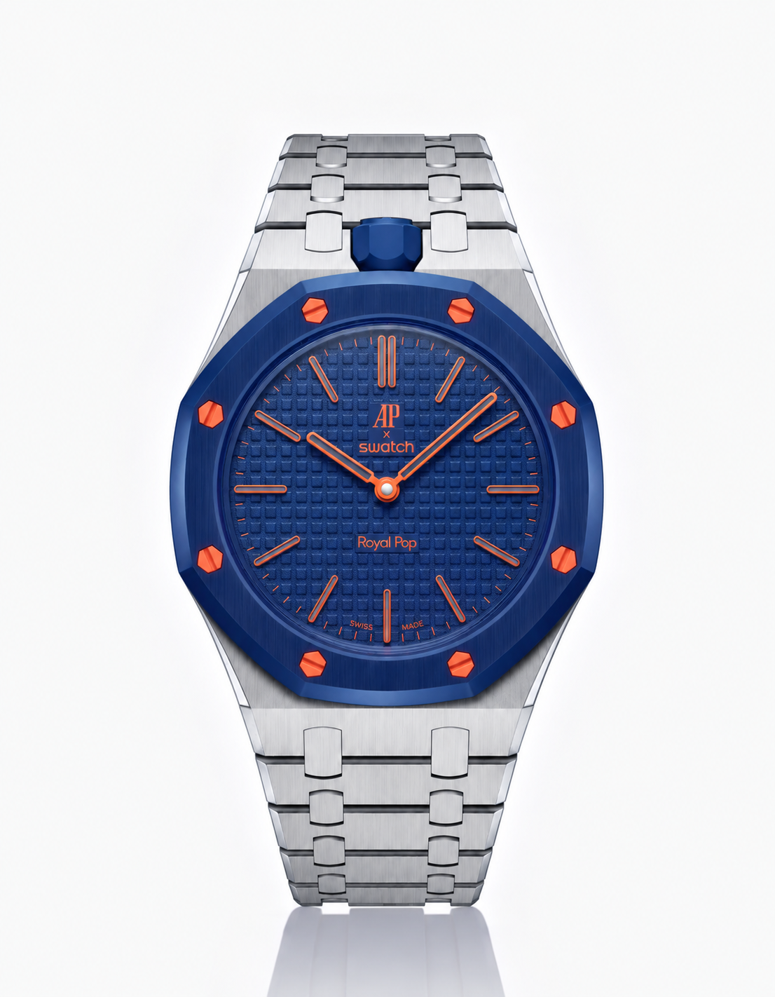 Stainless Steel Strap & Case For AP x Swatch Royal Pop - 12 o'clock