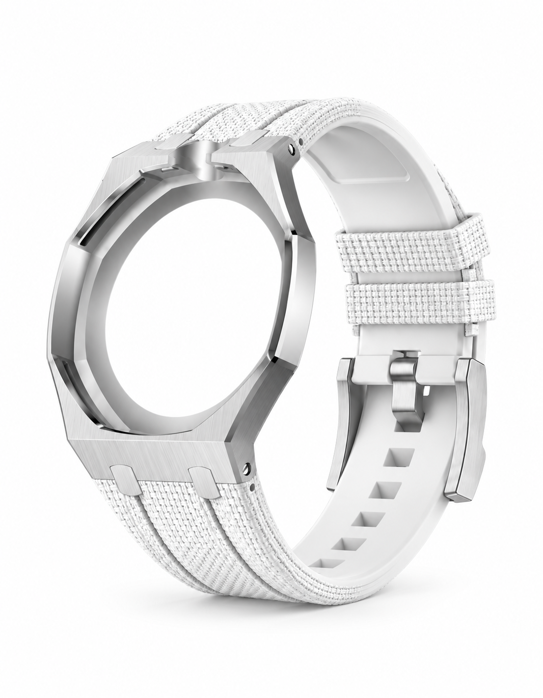 Stainless Steel Case + White FKM Rubber For AP x Swatch Royal Pop - 12 o'clock
