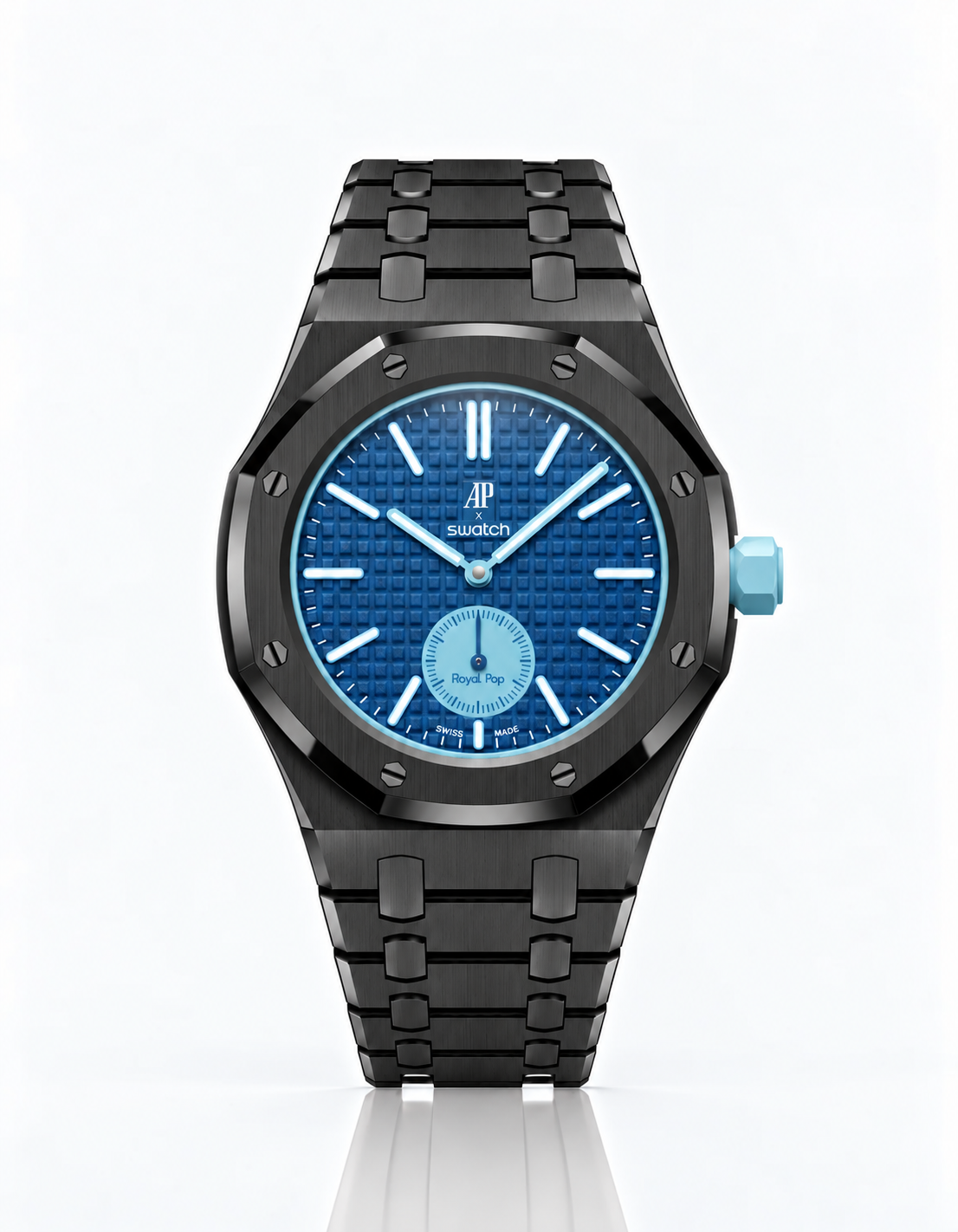 Full Frame Black Stainless Steel Strap for Royal Pop - 3 o'clock