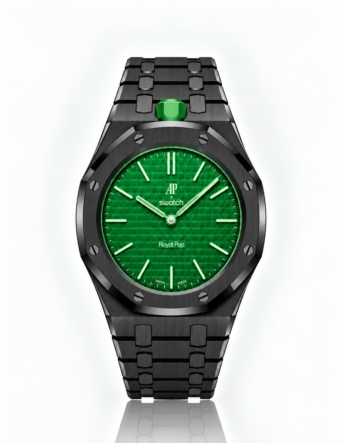 Full Frame Black Stainless Steel Strap for Royal Pop - 12 o'clock