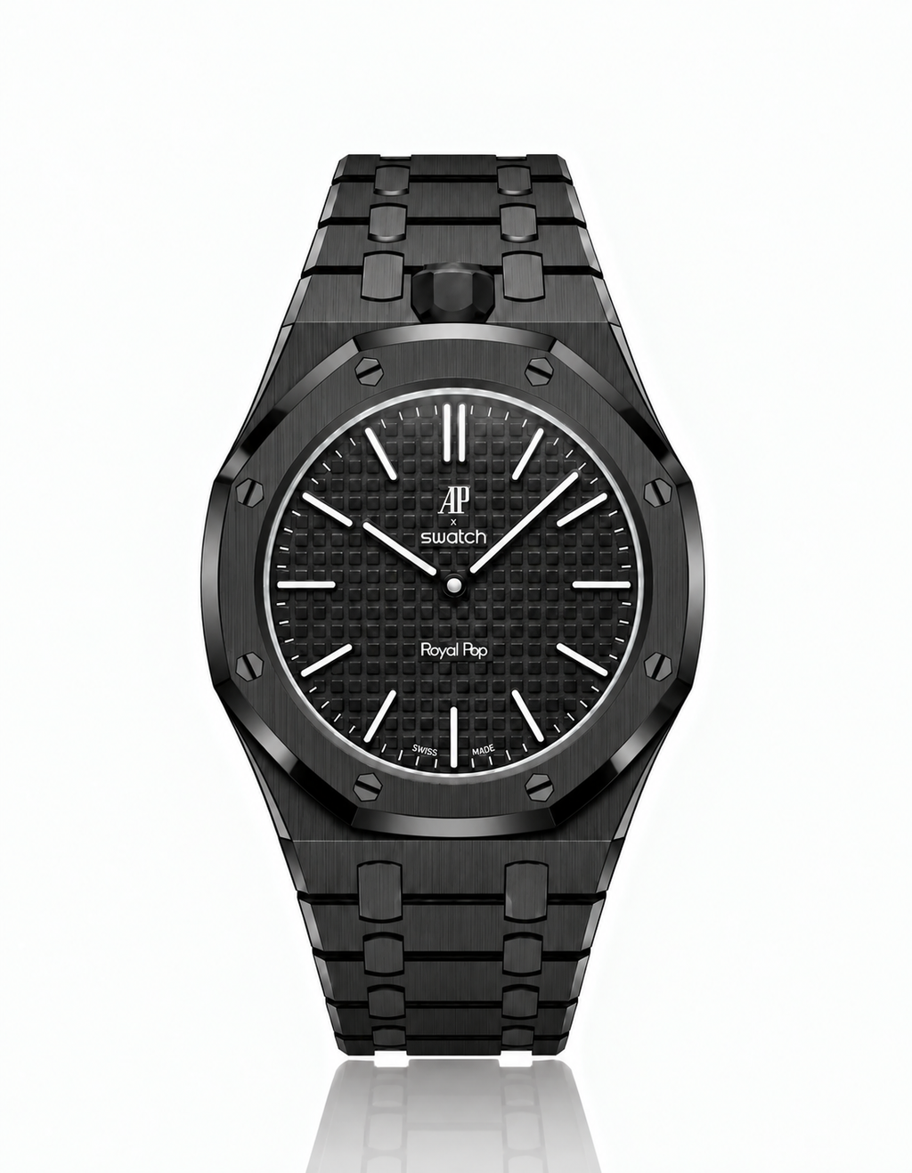 Full Frame Black Stainless Steel Strap for Royal Pop - 12 o'clock
