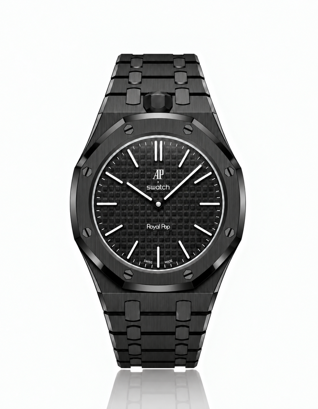 Full Frame Black Stainless Steel Strap for Royal Pop - 12 o'clock