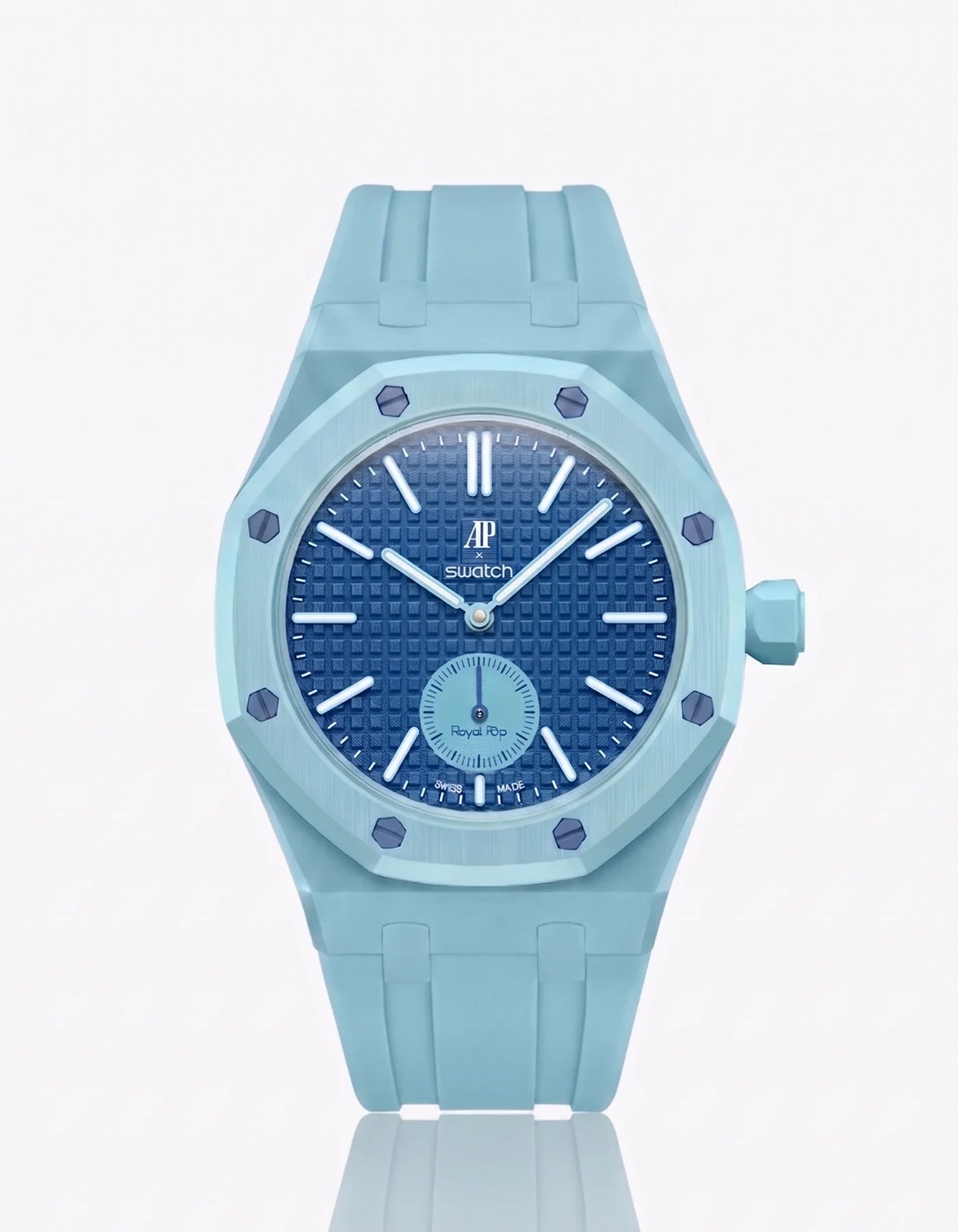 Rubber Strap & Case For AP x Swatch Royal Pop - Light Blue